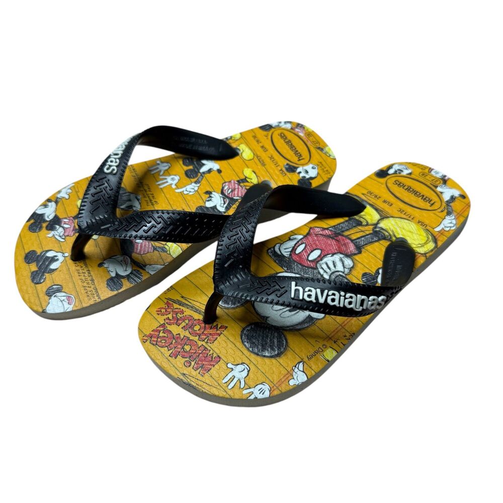 Havaianas Disney Mickey Mouse Flip Flops Unisex Kids 11/12‎ (27/28) Yellow Black